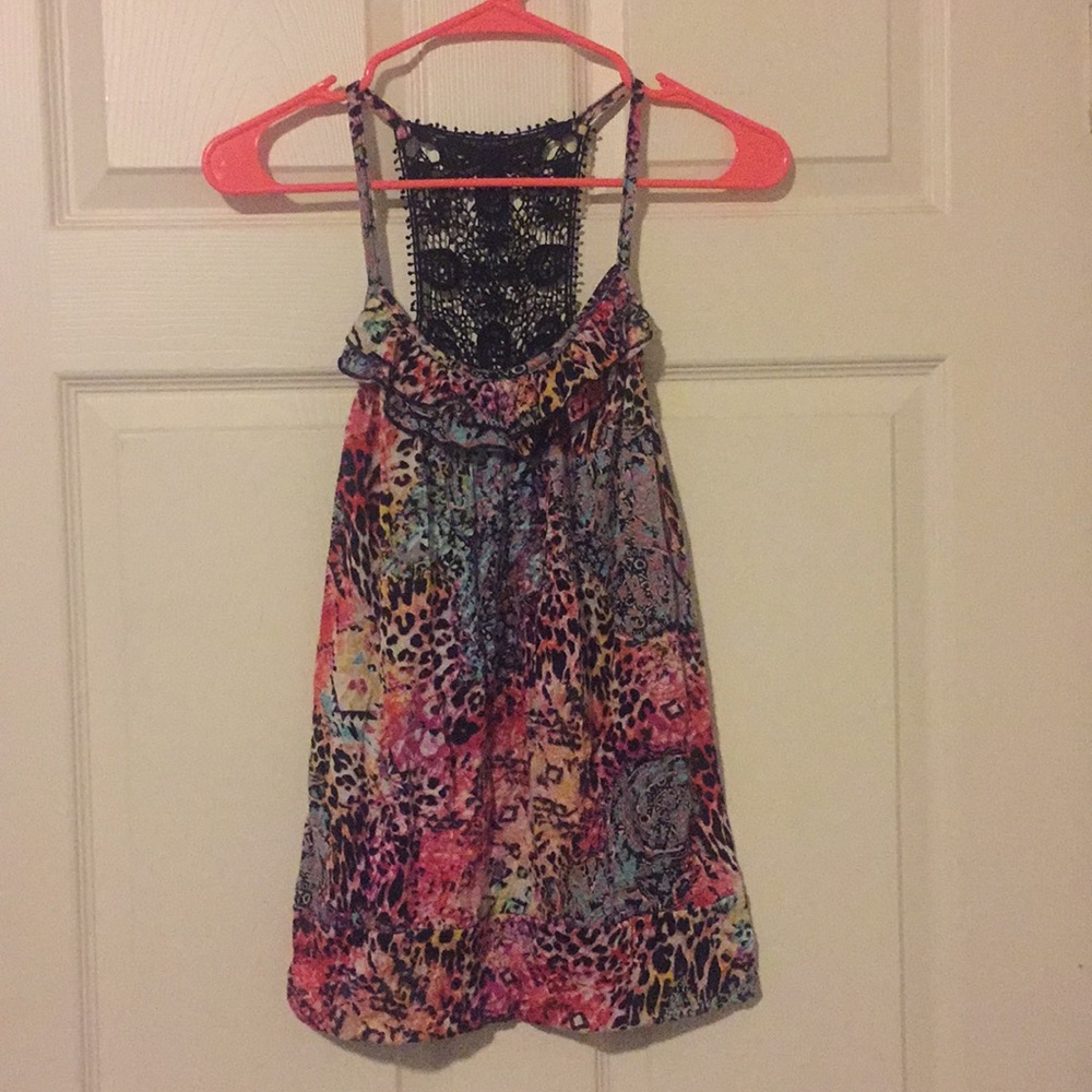 Multicolored cheetah print tank